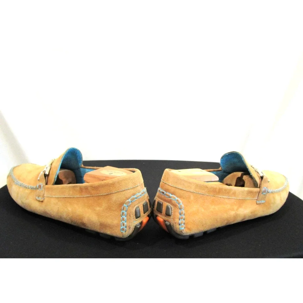 Donald J. Pliner Tan Brown Suede Horsebit Driving Moccasin Loafers Men 11